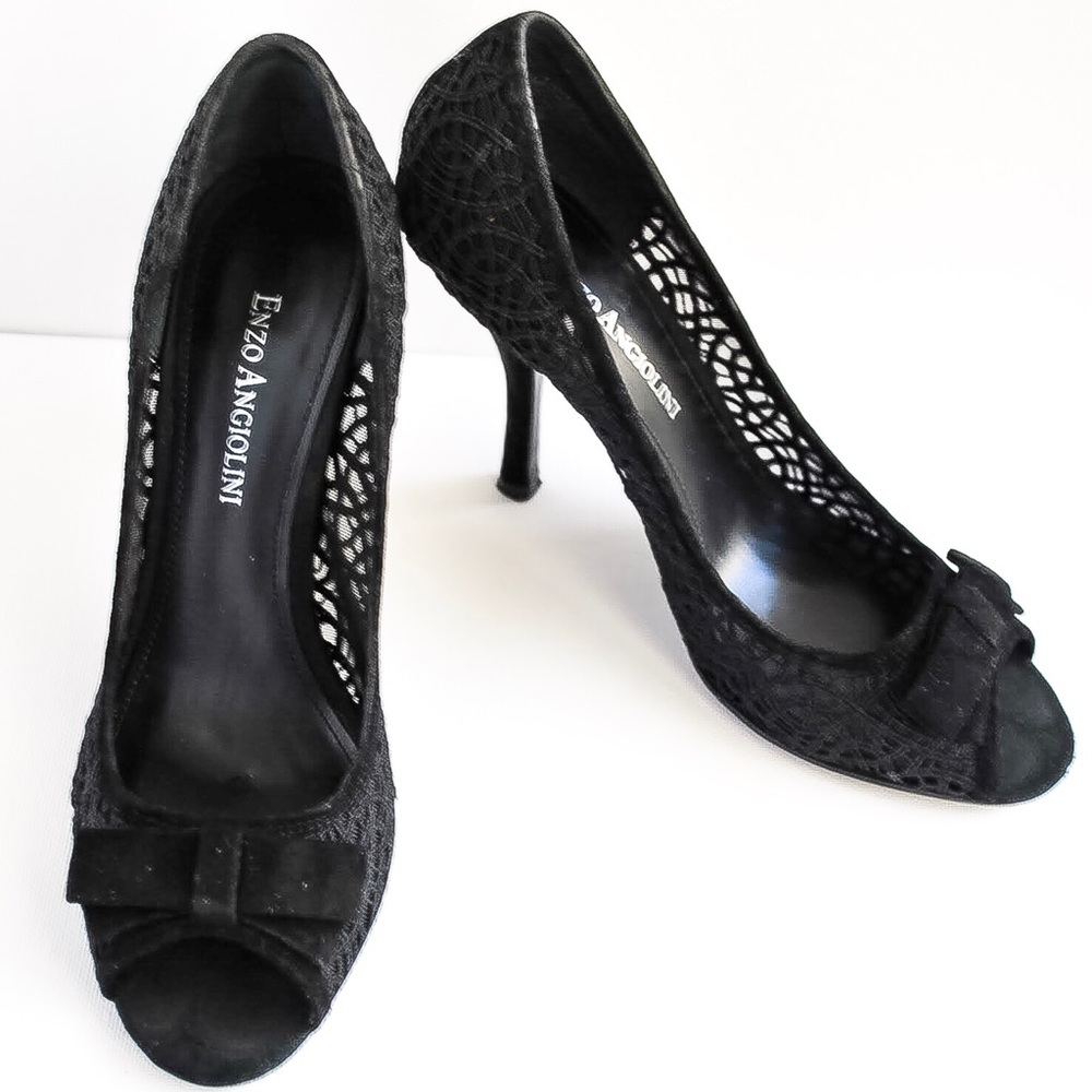 Enzo Angiolini black suede heels